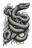 sacrifice solitude serpent tattoo design idea