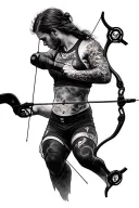 archery compound bow including 2023 belgian champion and 2025 belgian champion tattoo design idea