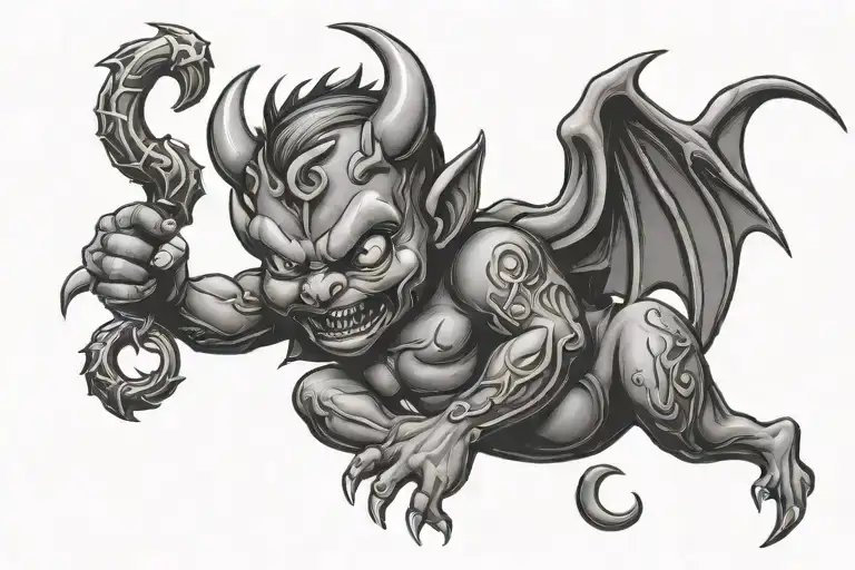 baby devil tattoo design idea