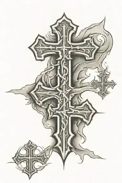 three crosses tattoo design idea