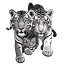 Tiger And 2 Cubs tattoo design idea