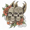 double BS overlapping tattoo design idea