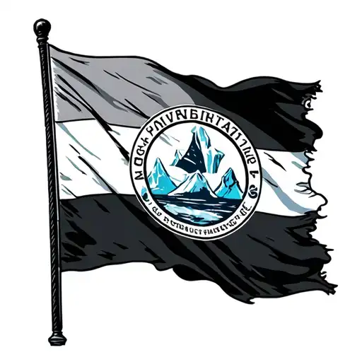 Antarctica flag iceberg tattoo design idea