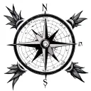 Globe Compass tattoo design idea