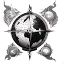 Globe Compass tattoo design idea