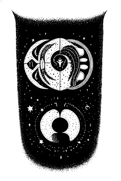 zodiac symbols (not images!) of cancer, scorpio and Taurus tattoo design idea