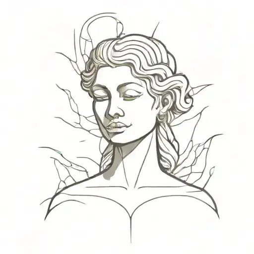 goddess bust statue head bust cracked  tattoo design idea