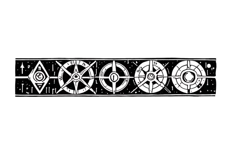 gravity falls bill cipher wheel symbols as armband. tattoo design idea