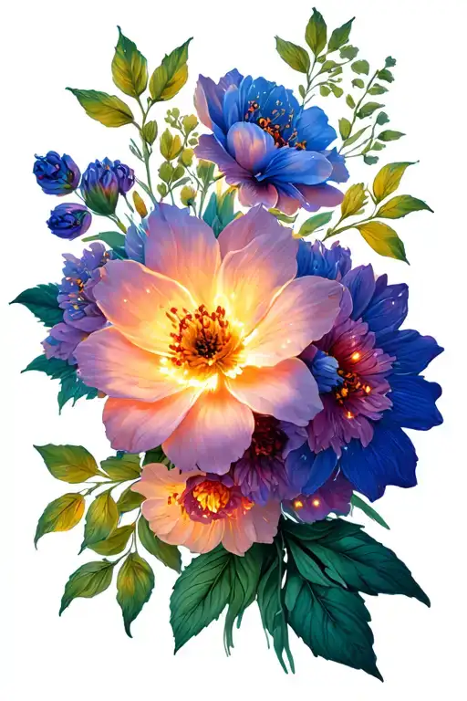 Hestia lights flowers at tattoo design idea