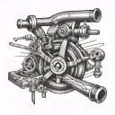 Machinist tools forming tattoo design idea
