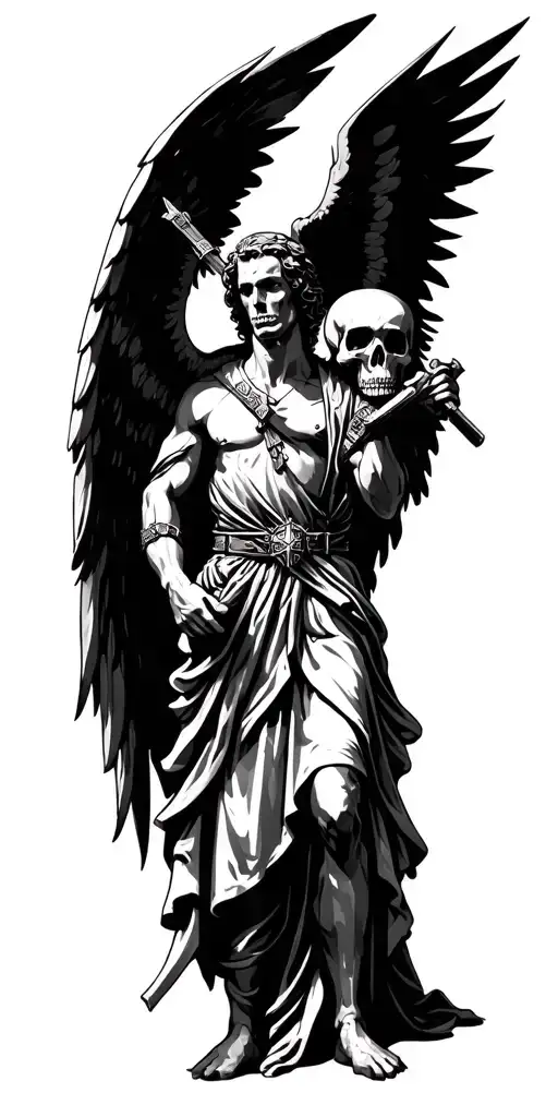St. Michael incarnated as the Angel of Death US military style  tattoo design idea
