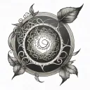 Alchemy circle inside an enso ring, minimal tattoo tattoo design idea