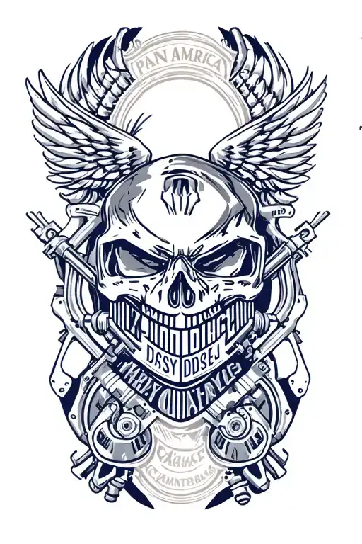 Harley Davidson Pan America tattoo design idea
