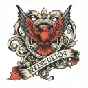 a symbol of rebellion logo tattoo design idea