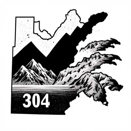 I want a forearm tattoo representing my home state of West Virginia with “304” and some mountains underneath and some cl tattoo design idea