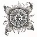 karma symbol tattoo design idea