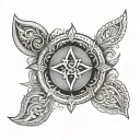 karma symbol tattoo design idea