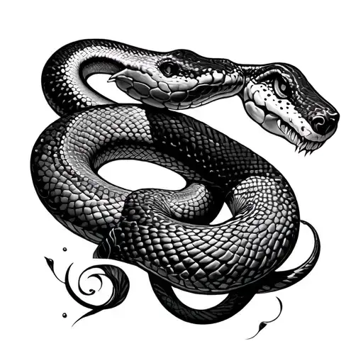 trippy snake tattoo design idea