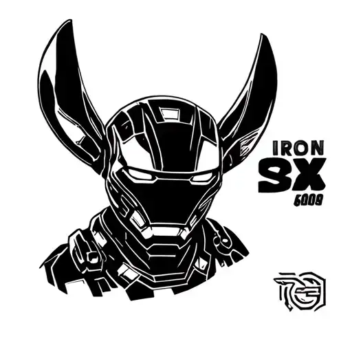 iron man stitch tattoo design idea