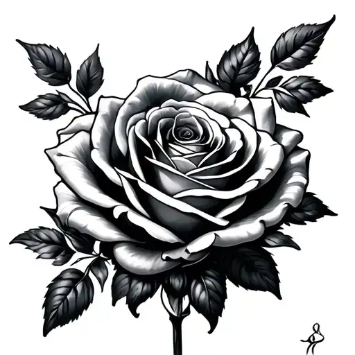  beauty and the beast encased glass rose tattoo design idea
