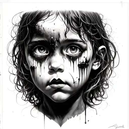 childhood trauma dark humor tattoo design idea