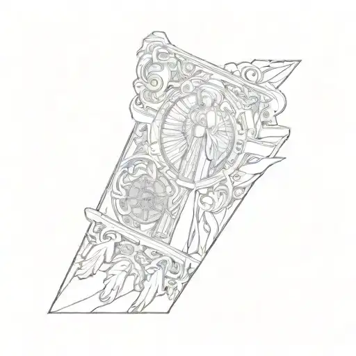 Saint Benedict Medal box tattoo design idea