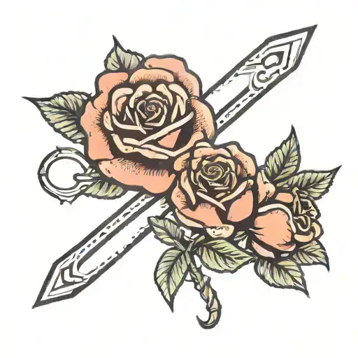 rose, iron worker, psychologist tattoo design idea
