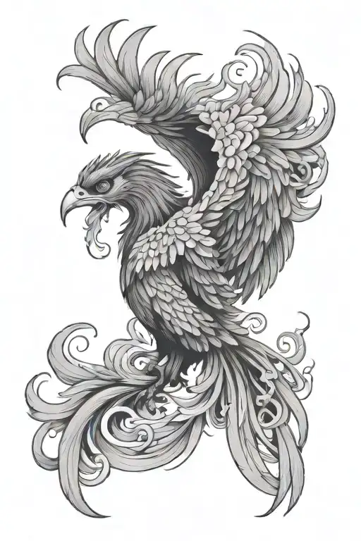 Japanese phoenix arm and shoulder tattoo tattoo design idea