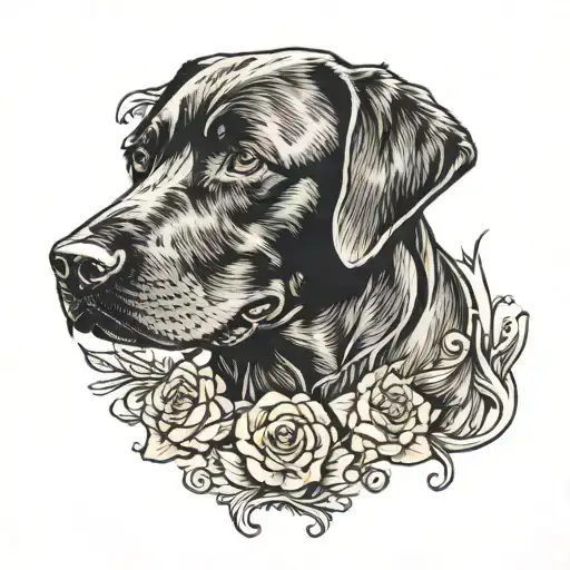 Labrador retriever tattoo design idea