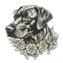 Labrador retriever tattoo design idea
