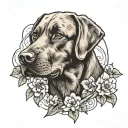 Labrador retriever tattoo design idea