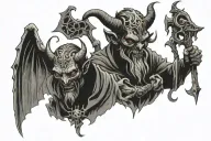 God and the devil tattoo design idea