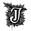 tattao with word j hidden within tattoo design idea