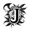 tattao with word j hidden within tattoo design idea