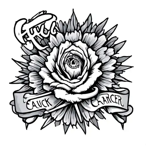 "Kika 06-21-25" 38-21-25 "Fuck Cancer tattoo design idea