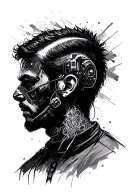 computer and software developer coding tattoo design idea