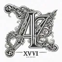 numeral numbers II XVII MMX IX with name Leanavaotaua in the middle  tattoo design idea