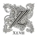 numeral numbers II XVII MMX IX with name Leanavaotaua in the middle  tattoo design idea