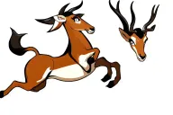 springbok jumping tattoo design idea