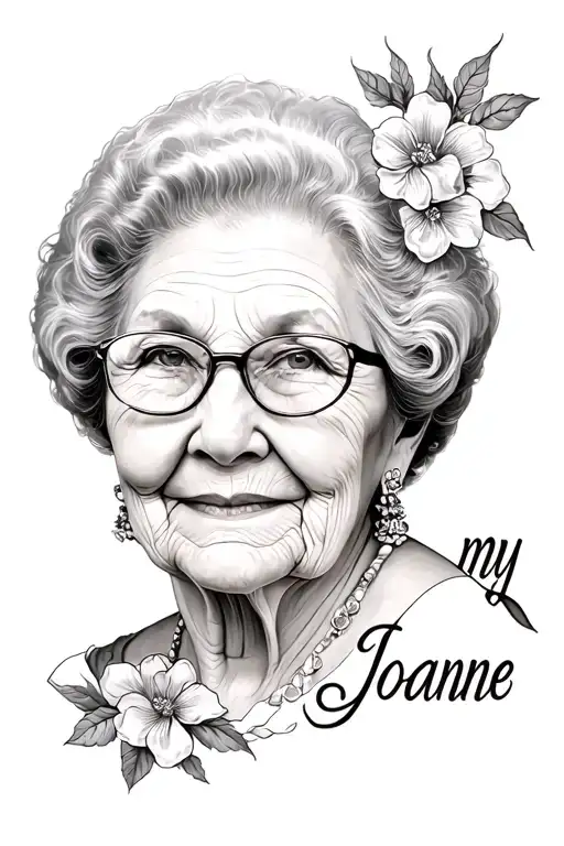 name of my grandmother joanne  tattoo design idea
