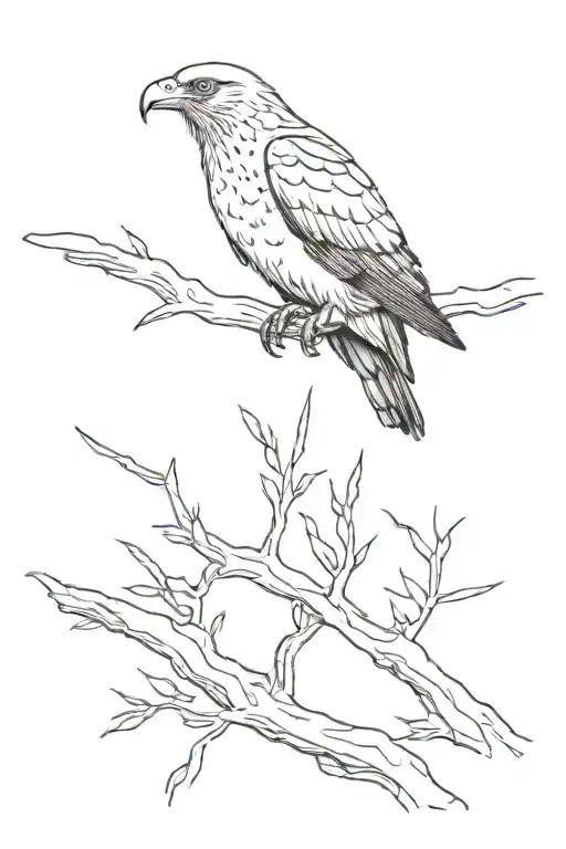 buzzard perched on a tall tattoo design idea