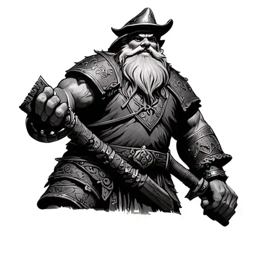 a dwarf Warriors engineer uma forget room tattoo design idea