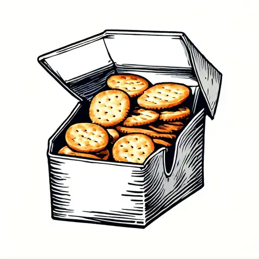 open pack with crackers tattoo design idea