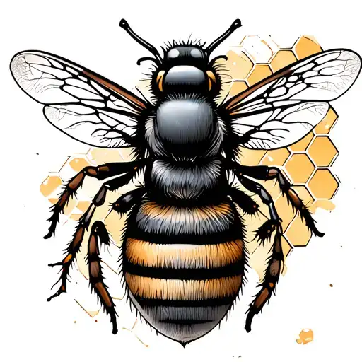 Bee And Honeycomb tattoo design idea