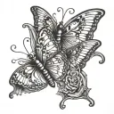 robbery to butterfly tattoo design idea