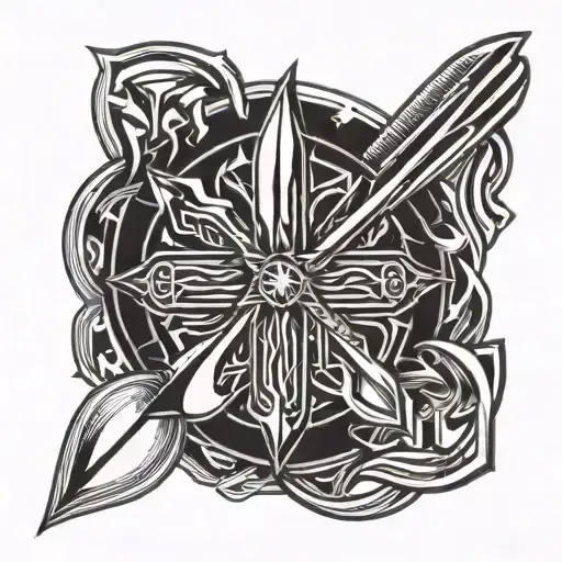 A paramedic symbol intertwined with a fork and knife, representing a passion for food and saving lives tattoo design idea