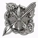 A paramedic symbol intertwined with a fork and knife, representing a passion for food and saving lives tattoo design idea