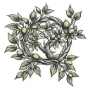 olive tree wreath made tattoo design idea