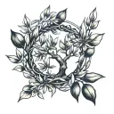 olive tree wreath made tattoo design idea