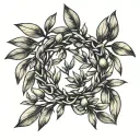 olive tree wreath made tattoo design idea